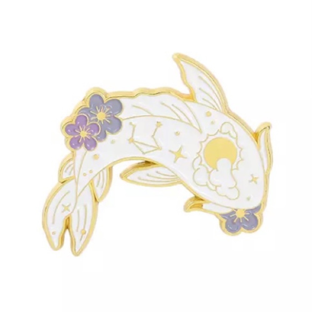 6/$30 Sunrise Celestial Sun Koi Fish Enamel Pin